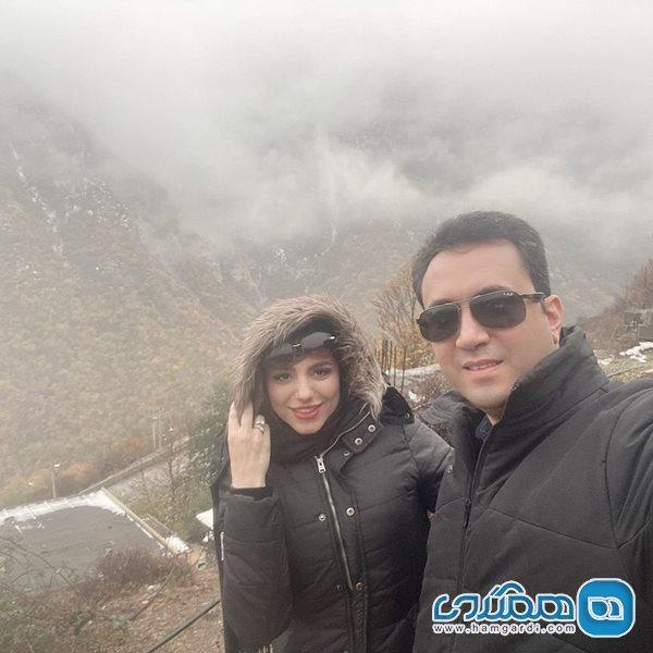 خانم مجری در کنار آقای همسر عکس خانم مجری در کنار آقای همسر